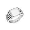 Tuscany Silver Men's Sterling Silver Square with Matte Brick Pattern Signet Ring #58