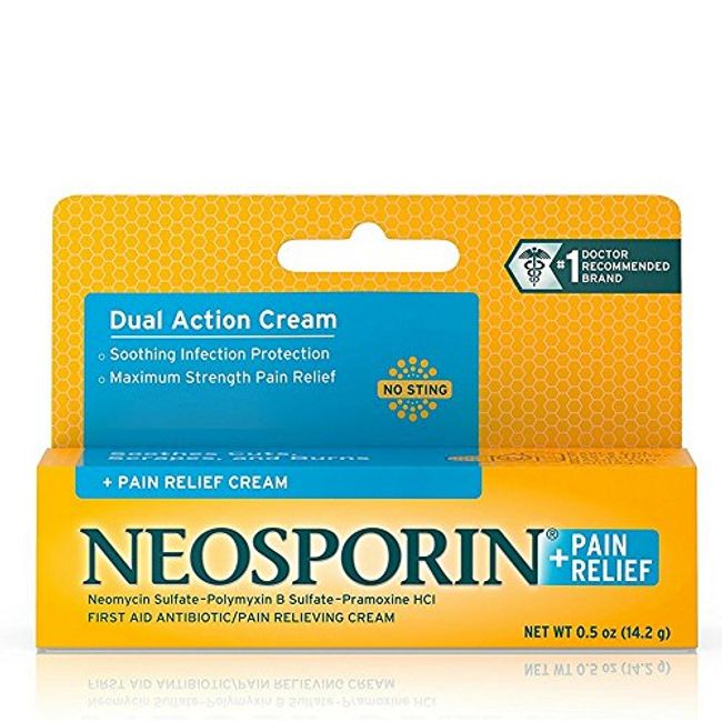 Neosporin Plus Pain Relief Cream, Maximum Strength, 0.5 oz (Pack of 9