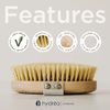 Hydrea London Dry Brushing Body Brush with Cactus Bristle - Dry Brush for Skin, Cellulite Remover, Skin Exfoliating Body Scrubber, Vegan Best Dry Brush for Flawless Skin, Helps Improve Lymphatic Drainage - FSC® Certified Beechwood.