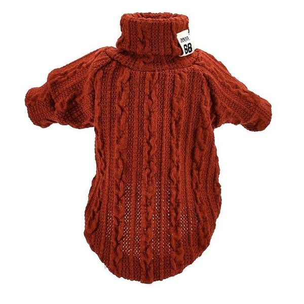 Cozy Knitted Turtleneck Sweater For Pets - Winter Warmth For Dogs And Cats - Orange / Xs