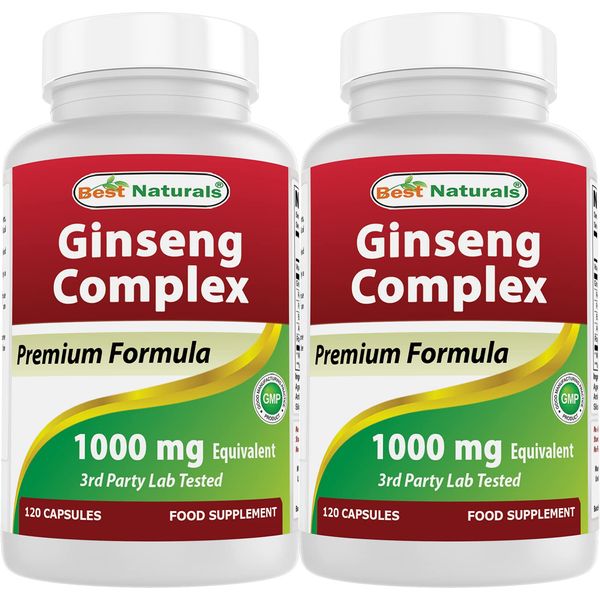 Best Naturals Ginseng Complex 1000 mg 120 Capsules (120 Count (Pack of 2))