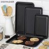 PNJB 3Pcs Deep Rectangle Baking Tray, Nontoxic Cookware, Heat Resistant and Rust-Less, Nonstick and Dishwasher, Nonstick Rectangular Bake Pan,