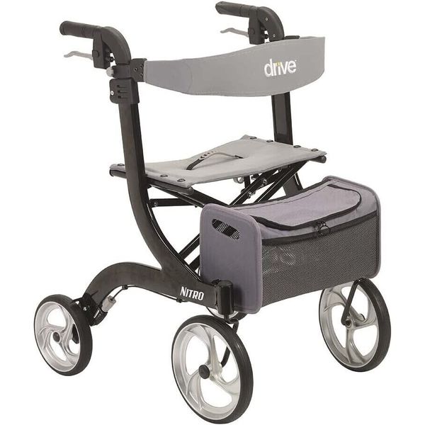 Drive Medical RTL10266BK Nitro Foldable Rollator Walker with Seat PICKUP 19063