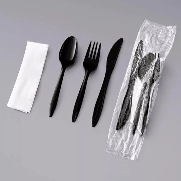 250 Plastic Cutlery Packets - Individually Wrapped disposable silverware sets