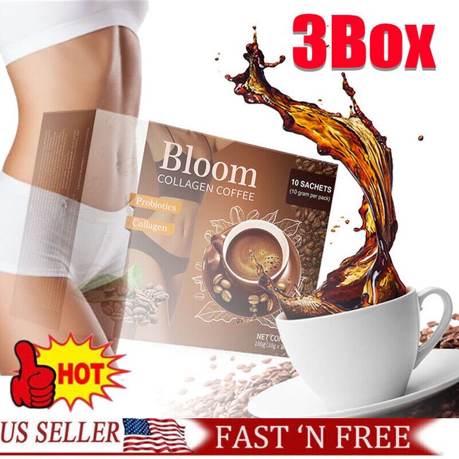 3Box NUGEN Bloom Collagen Coffee -Pure organic coffee，(10 bags/box)  HOT🔥🔥🔥