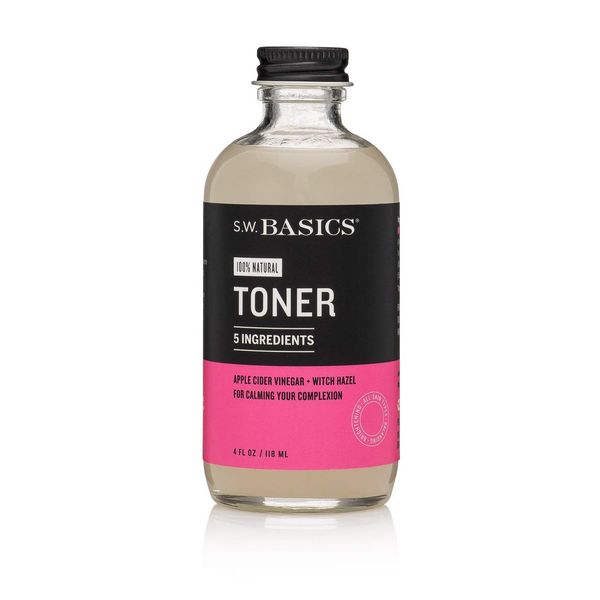 S.W. Basics Toner, Witch Hazel Face Toner for Sensitive Skin and Acne-Prone Skin, Organic and Cruelty Free, 4.0 fl oz