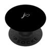 White Initial Letter J Heart Minimalist Black PopSockets with Interchangeable PopGrip