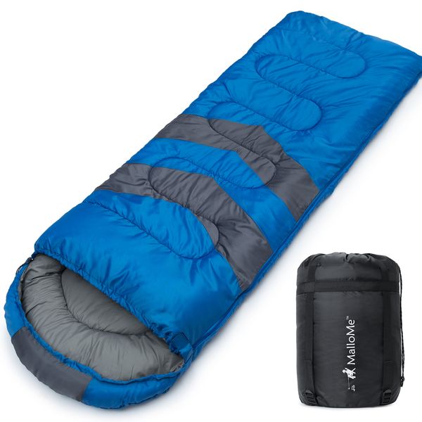 MalloMe Sleeping Bags for Adults & Kids - Ultralight Backpacking Sleeping Bag for Hiking Cold Weather & Warm - Lightweight Compact Camping Gear Equipment Summer & Winter Girls Boys 1 & Double 2 Person