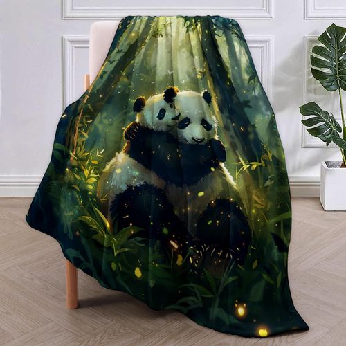 VANZEV Panda Blanket Gifts for Women, Cute Panda Flannel Blanket, Soft Warm Lightweight Throw Blankets for Bed Couch Home Travel Decor 50" x 60"