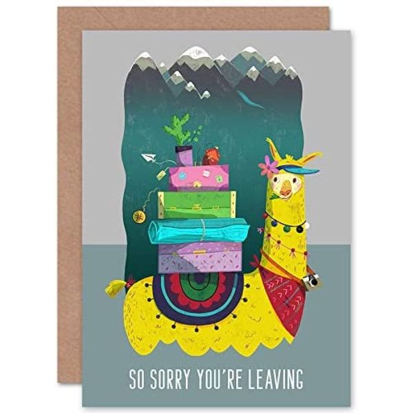Wee Blue Coo Llama Sorry Leaving Card