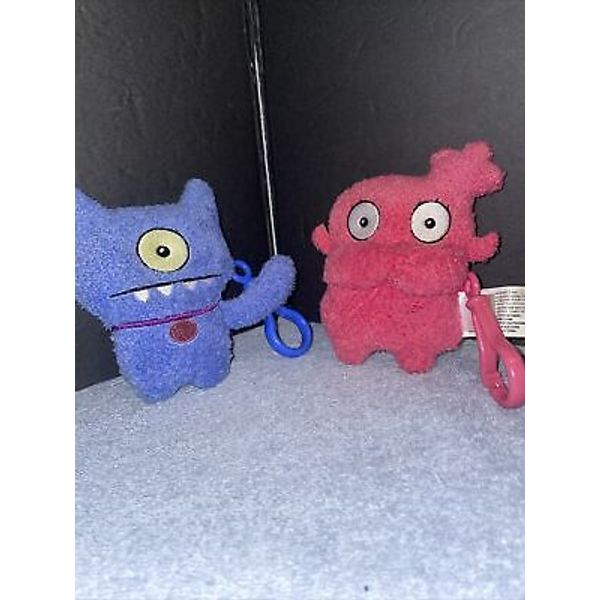 Ugly Dolls Plush Mini Keychain Backpack Clip Pink Monster & Blue Dog?