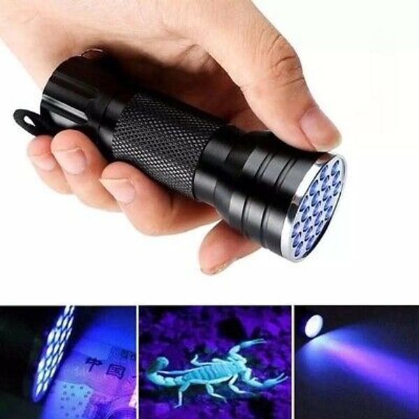 21 LED UV Flashlight Banknote Black Light Ultraviolet Pet Urine Stain Detector