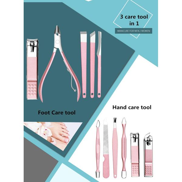 Manicure Set Women, Aceoce Professional Nail Clipper Kit & Pedicure Kit, Luxury 18 Pcs Grooming Kit for Travel, Gifts Choice for Mother, Girlfriend lady and Female friends colleague (rose glod 18pcs)