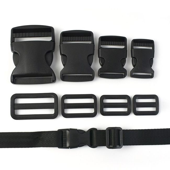 Quick Side Release Buckle Clips - 50mm - Black Plastic - 1 Backpack Bag Clip