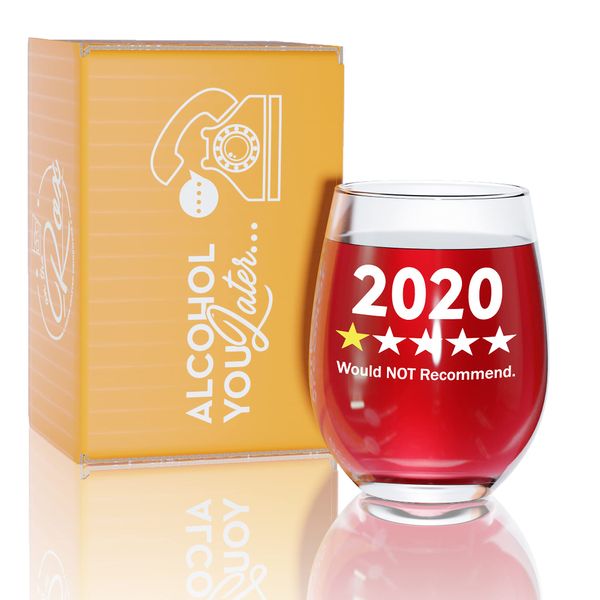 Funny Wine Glass Gift- 17 Oz Stemless Wine Glass (1 PC - 2020 One Star)