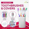 100 Bulk Toothbrushes + Caps, Individually Wrapped, Medium Soft "DAMAGED CARTON"