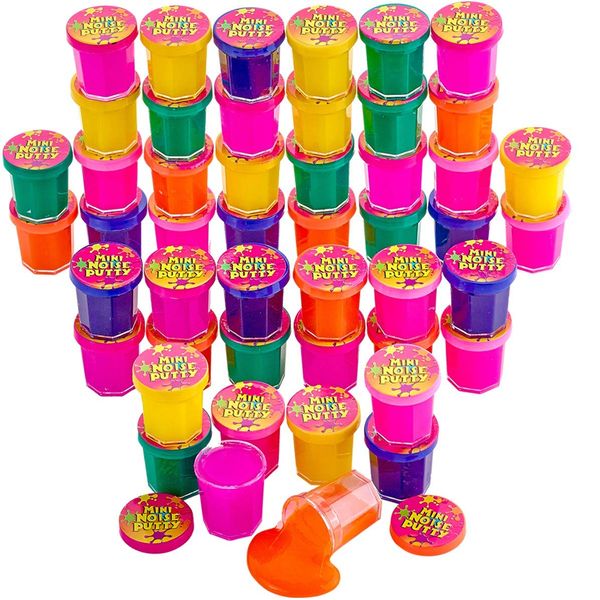 Kicko Slime Bulk Set of 48 Multicolored - Mini Noise Putty Toys Collection - Fun Kids Tactile Sensory Play, Stimulation Toy - Slime Set Gifts for Students - for Boys and Girls Ages 3+