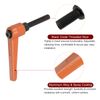 sourcing map 4pcs Adjustable Clamping Lever Handles M6 x 30mm Male Thread Bolt Knobs Rotating Screw Locking Quick Release Ratchet Push Button Handle, Orange
