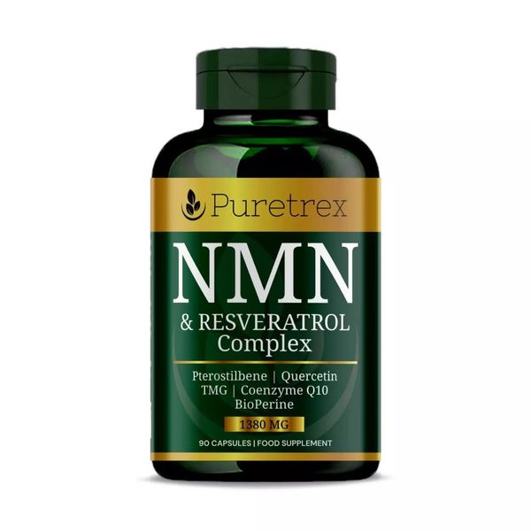 NMN & Resveratrol (99%+) – 62100mg High-Purity NAD+ Complex – 90 Lab-Tested Capsules with Nicotinamide Mononucleotide and Trans-Resveratrol for Premium Supplementation COQ10