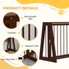 Freestanding Pet Gate with Retractable Length, 28"-75", Brown