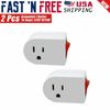 2 Pcs 3 Prong Grounded AC Power Wall Tap 1 Outlet w/ ON / OFF Switch Button