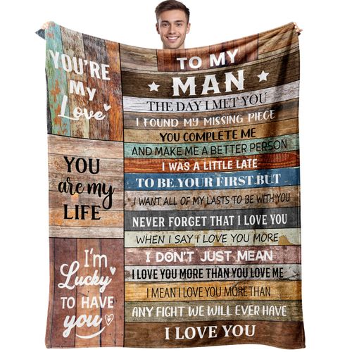 Ncdcoia Birthday Gifts for Boyfriend Throw Blanket 60x50 Inch, Boyfriend Gift from Girlfriend, Gift for Men/Husband, Anniversary/Romantic/I Love You Gifts for Men