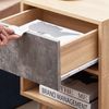 White Nightstand LED Light Bedside Table Cabinet 3 Drawer Bedroom High Gloss