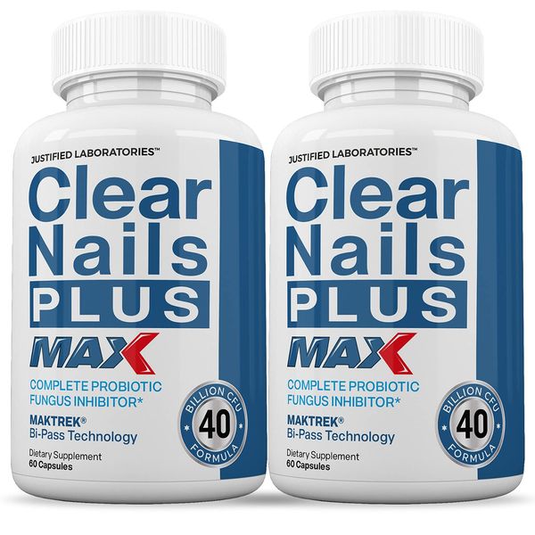 (2 Pack) Clear Nails Plus Max Pills 40 Billion CFU Probiotic Supports Strong ...