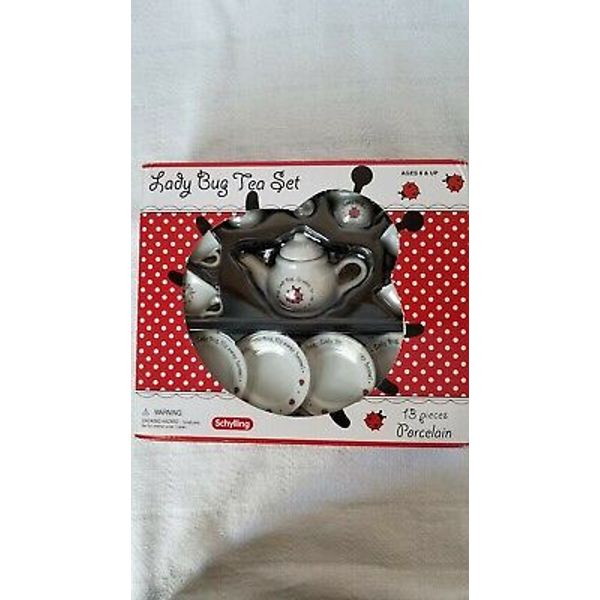 Mini Ladybug Porcelain Tea Set 13 pieces NIB