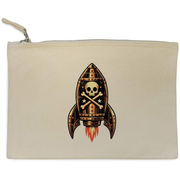 'Pirate Rocket ' Canvas Clutch Bag/Accessory Case (CL00040537)
