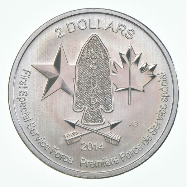 2014 Canada 2 Dollars Silver First Special Service Force 1/2 Oz 0.5 Oz Silver