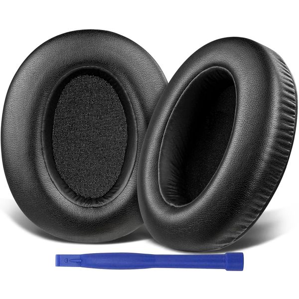 SOULWIT Earpads Ear Cushions for Sony WH-XB910N Wireless Noise Cancelling Headphones Headphone Pad XB910 Extra Bass Replacement Pad Protein Leather Black