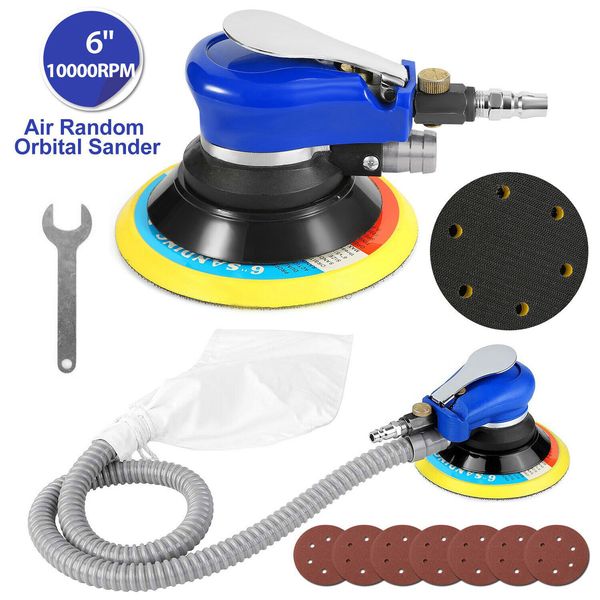 6'' Air Body Random Orbital Palm Sander DA Buffing Sanding W/ 7 Discs 150mm Auto