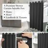 Elegant Microfiber Black Shower Curtain - Quick Install, Machine Washable, 71x74