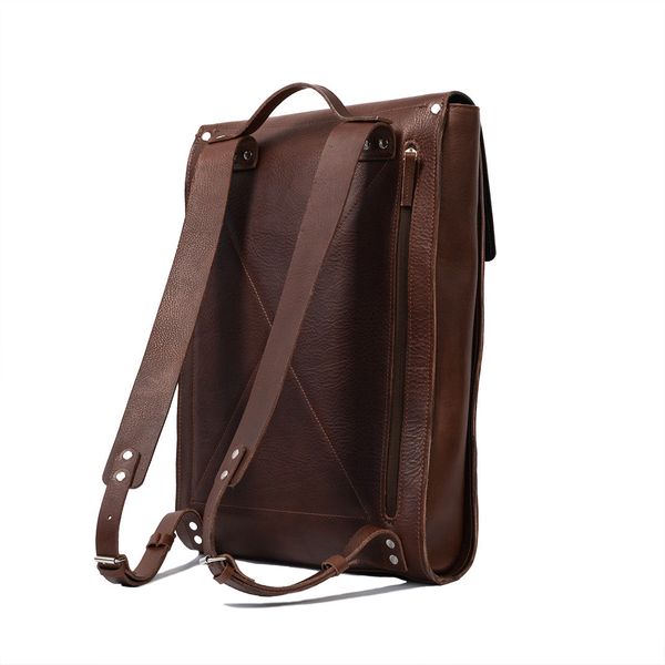 Leather laptop backpack - The Minimalist (Mahogany) - Mahogany