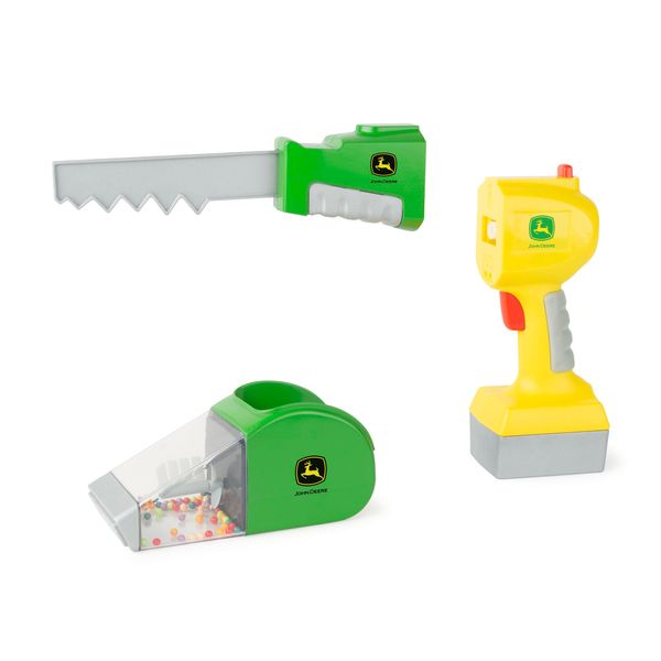 John Deere Kids Power Tools - 2-in-1 Power Tool Toy with Toy Saw and Toy Vacuum - Kids Tool Set with Unique Motion Toys - Ages 3 Years and Up