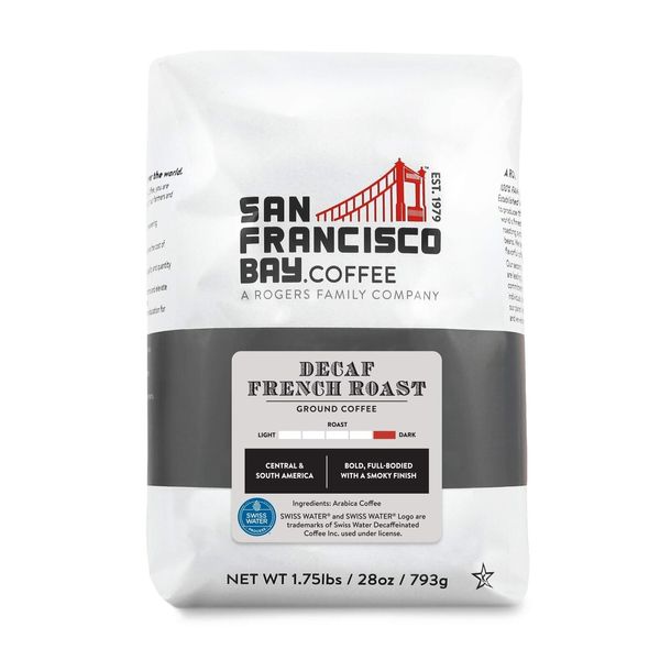 Sf Bay Coffee Decaf French Roast Ground Coffee 28 Oz Bag Dark Roast Swiss Wa...