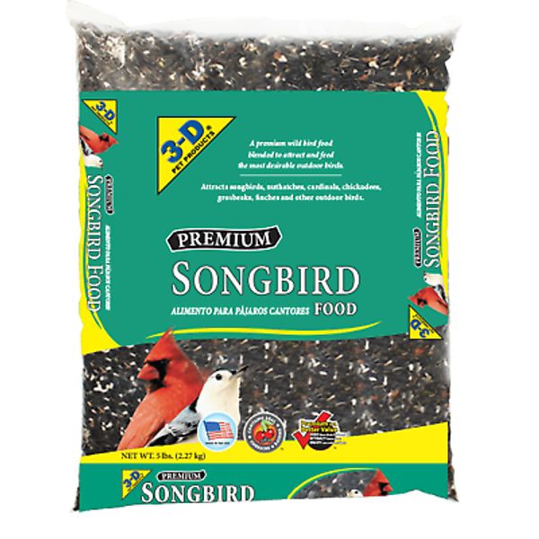 3-D Pet Products Premium Songbird Blend, 5 lb Wild Bird Food, No Fillers