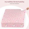Yukkidds Cot Sheets 120x60 Fitted Cotbed Sheet 2 Pack Baby Cot Sheets Super Soft & Breathable Microfiber Pink Unicorn