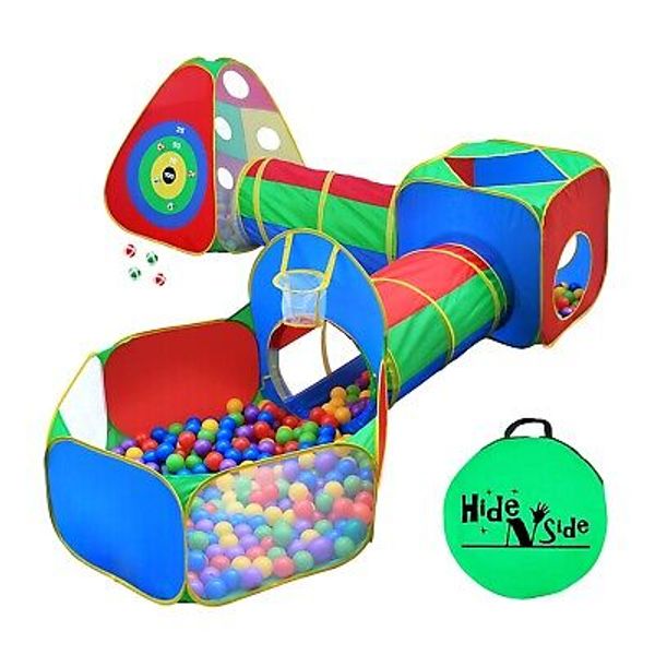 Hide N Side 6pc Kids Ball Pit Basketball Tent Tunnel Toy w/ Bag! FREE SHIPPING!!