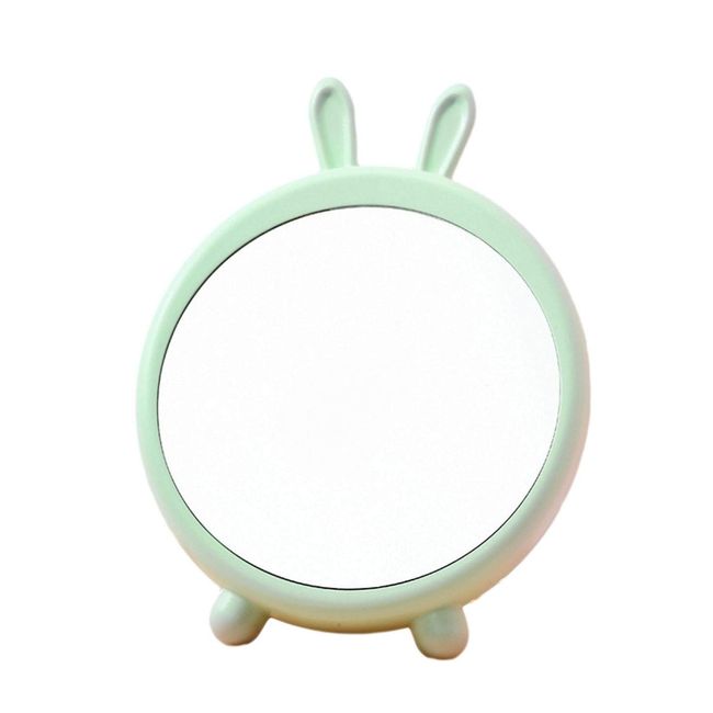 Queen-b Rabbit Desktop Mirror Stand, Mirror, Cute, Stylish, Interior Wall, Girls, Makeup Desk, Tabletop Gift, Gift (Green)