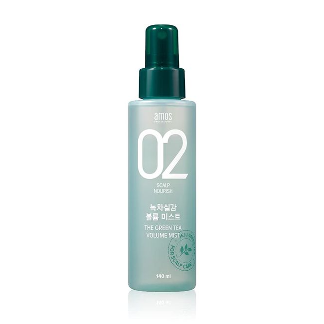 AMOS PROFESSIONAL The Green Tea Volume Mist 4.7 fl. oz 140ml(Renewal) | Improving Hair Loss and Volume Styling Mist for Sensitive Skin with Bamboo Extract | Korean Hair Salon Brand