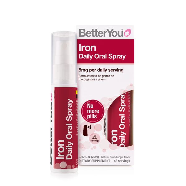 BetterYou Iron Daily Oral Spray - Convenient Alternative for Tablets - Gentle on Digestive System - Reduces Tiredness, Supports Brain Function and Immune System - Natural Apple Flavor - 0.84 oz