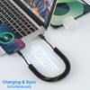 Coiled Lightning Cable 2 Pack, Apple Carplay Cable& MFi Certified, Short Retractable Charging Cord with Data Transmission