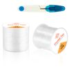 HXC 2 Rolls String for Bracelet Making 0.6mm 100 Metres Clear Elastic String with Cutter