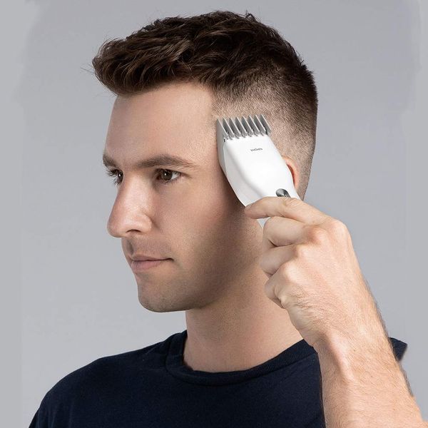 Fbartl Hair Clipper Trimmer Men USB Rechargeable IPX7 Waterproof Hair Cutting Machine (White)