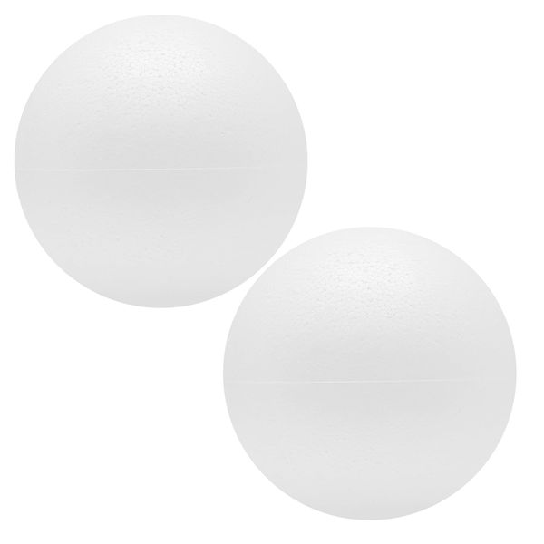 FFchuanhe 2 Pack Foam Balls for Crafts, 7 Inch Polystyrene Smooth Round Balls, for Arts and Crafts Supplies, School Project, Flower Centerpieces. White