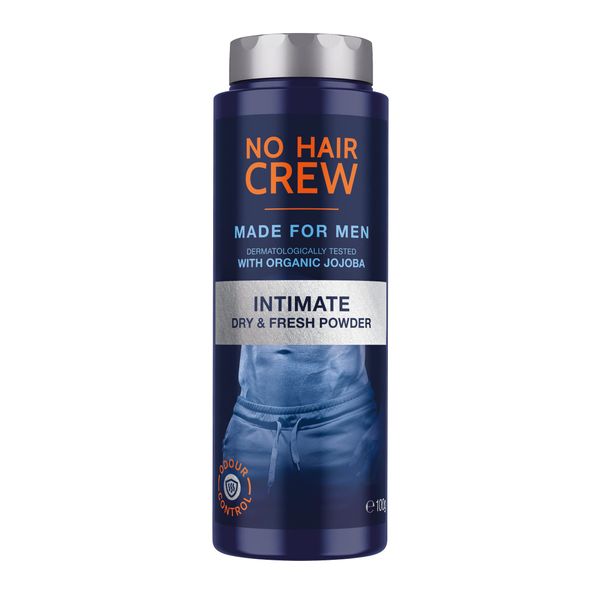 NO Hair Crew Intimate Dry & Fresh Powder. Premium talcum Free Body Powder for Sensitive Areas. Made for Men. 100 g.