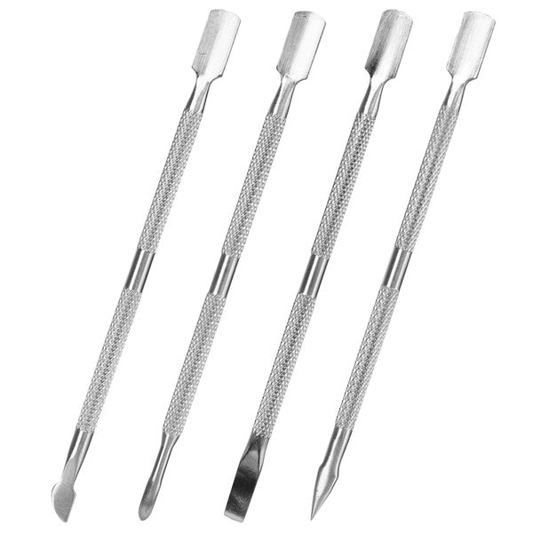 Cuticle Pusher Tool Stainless Steel Nail Scraper Nail Cleaner Tool Nail Cuticle Pusher Nail Cuticle Remover Nail Remover Tool Cuticle Remover for Removing Dead Skin on Fingers 4 Pack