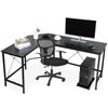 L-Shape Corner Desk Computer Desk + Ergonomic Office Mesh Chair Swivel 